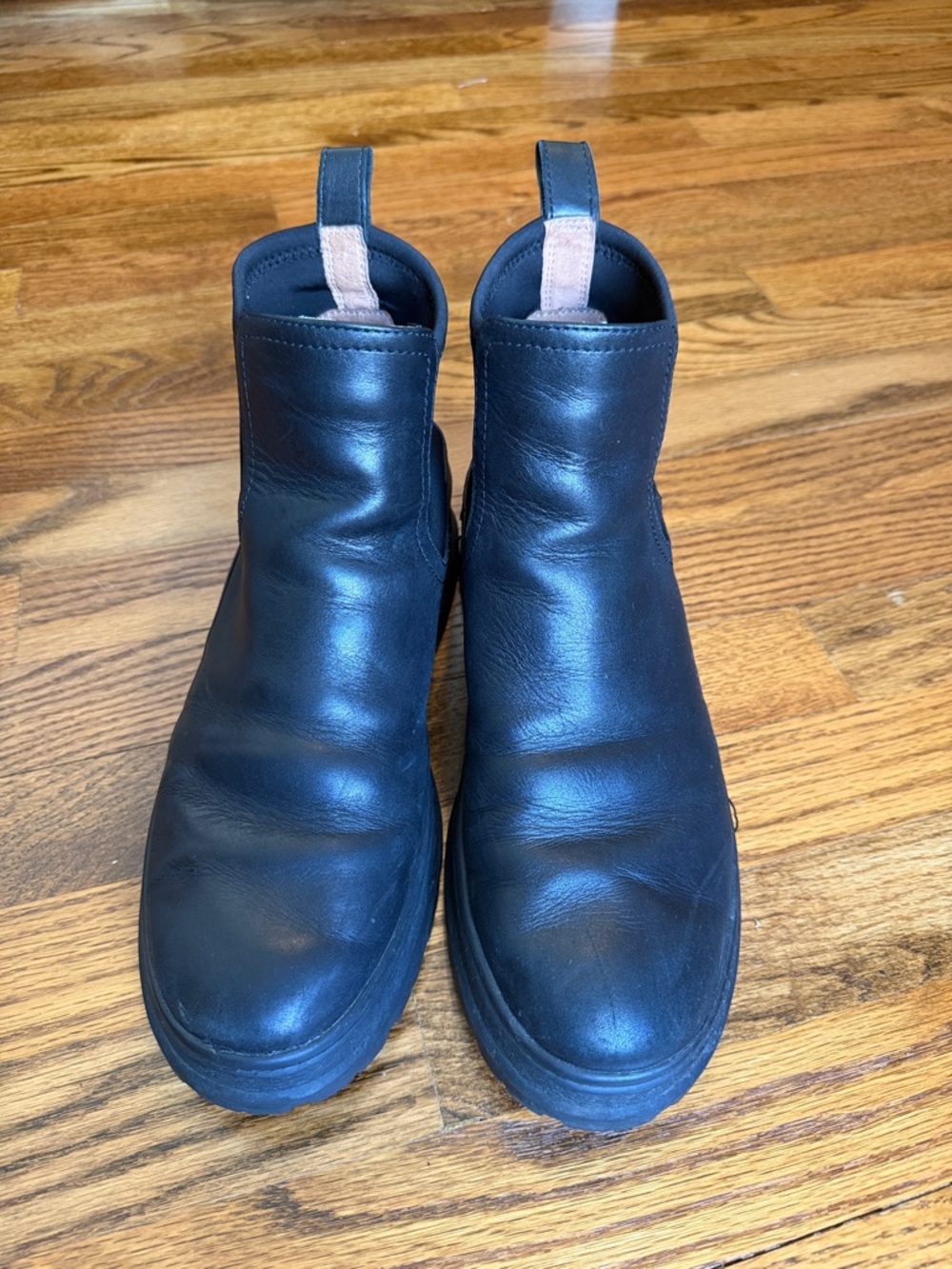 Madewell Dani Black Leather LugSole Ankle Boots